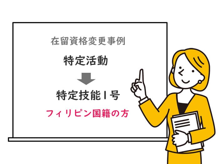 「特定活動」から「特定技能」へ変更　在留資格変更　フィリピン