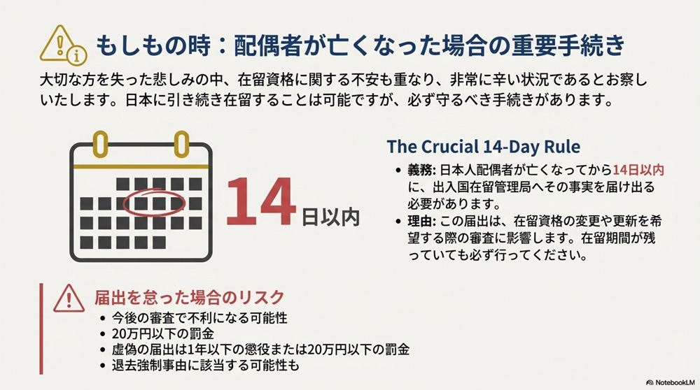 日本人の配偶者が亡くなった場合