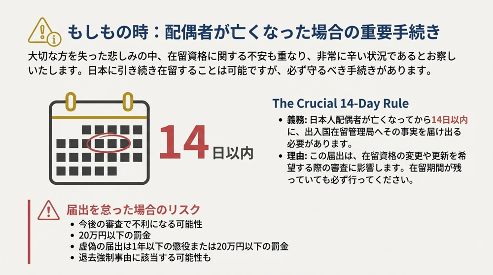 日本人の配偶者が亡くなった場合