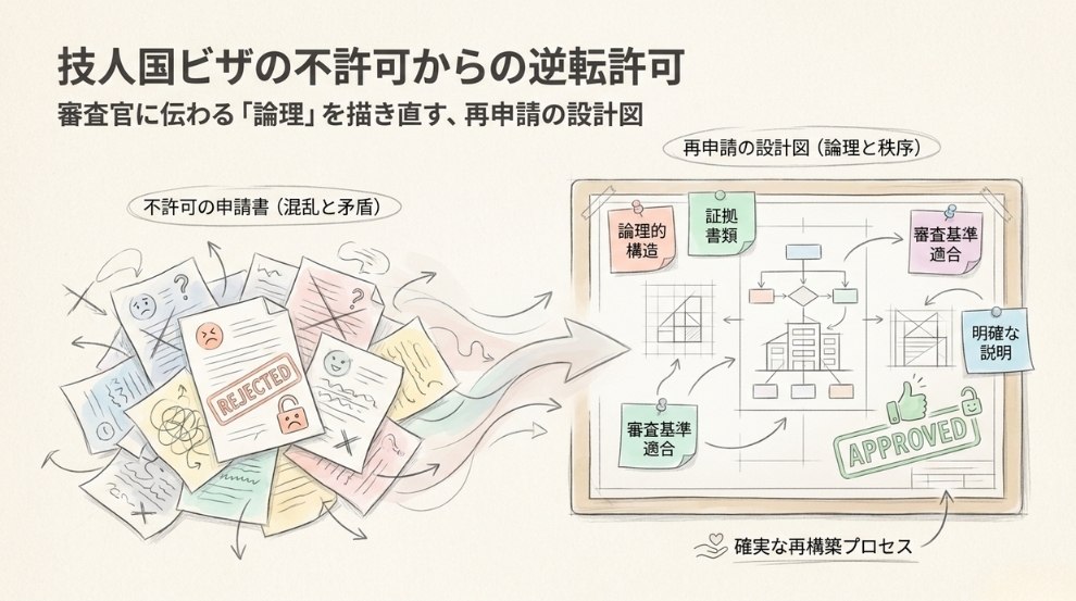 技人国ビザの不許可からの逆転許可
