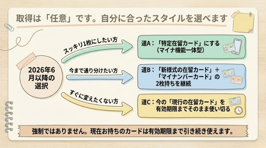 特定在留カードの取得は任意
