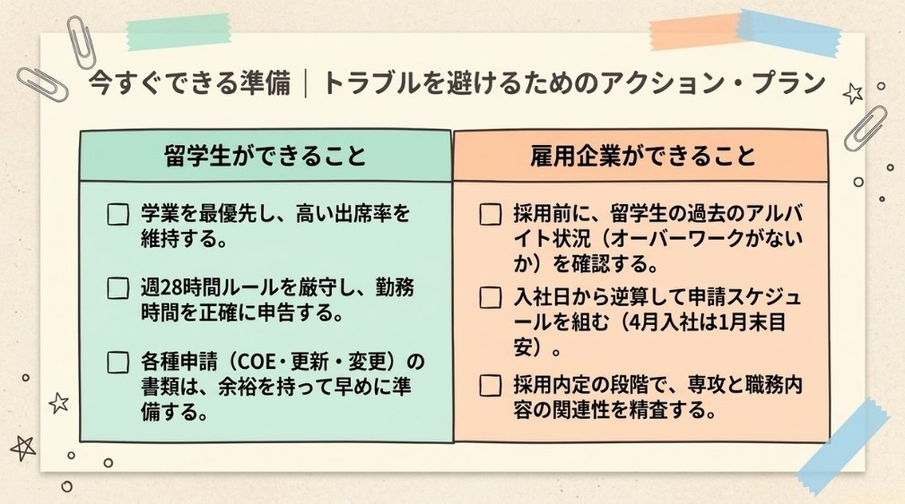 留学生・雇用企業が今からできる準備