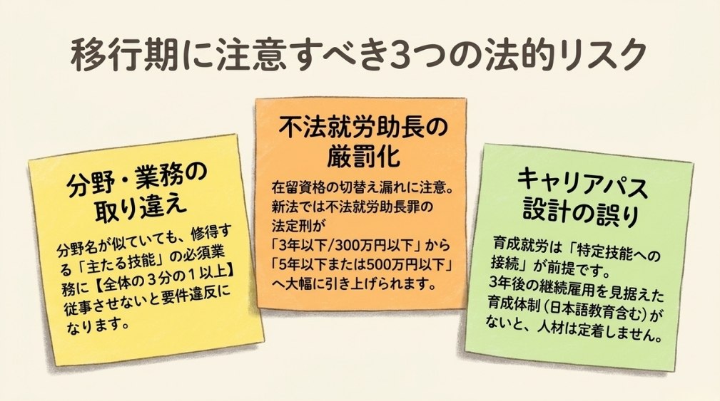 移行期に注意したいトラブル・リスク