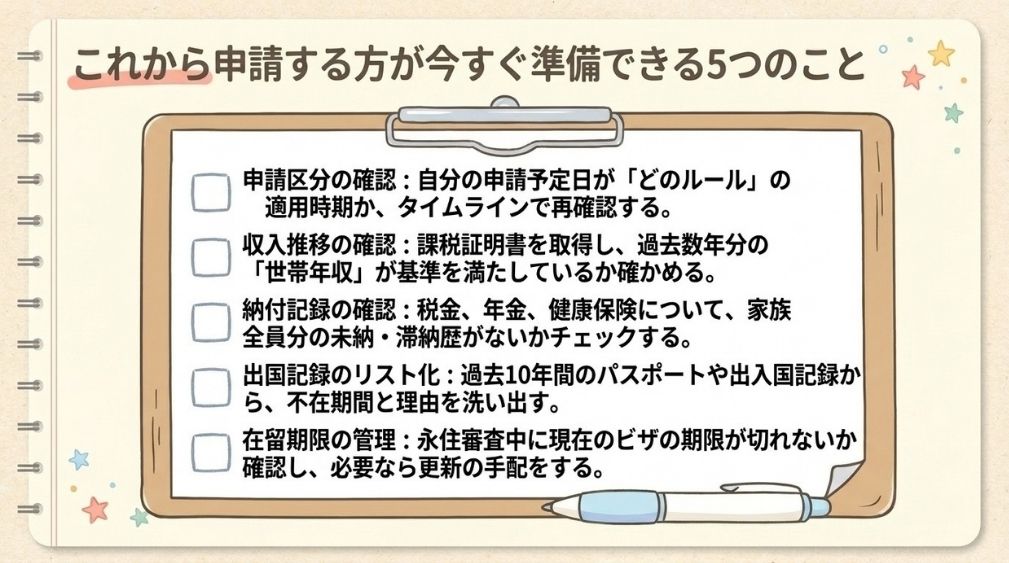 これから永住許可を申請される方が準備できること